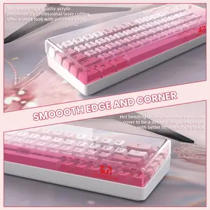 MAMBASNAKE KC02 Gaming Keyboard Dust Cover Protector, Mechanical Keyboard Cover, Premium Clear Acrylic, Keyboard Cover for 60% Compact 61 64 68 Keys Computer Keyboard