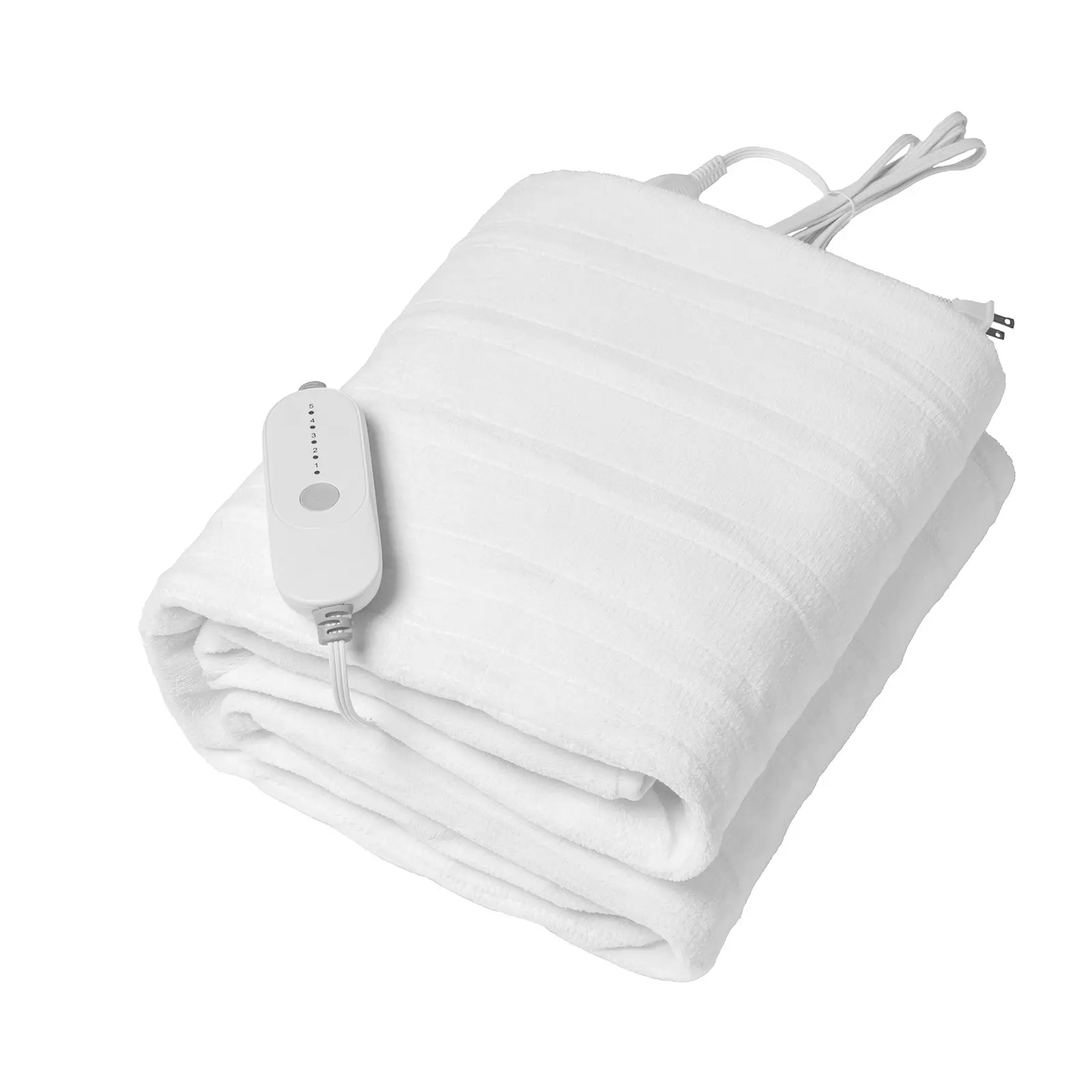 Heated Mattress Pad, 60 x 80 in, Queen Electric Bed Warmer with 1-5 Heat Settings Control, 10-Hour Auto Shut Off, Machine-Wash Breathable Coral Fleece Heating Electric Mattress Sheets, White