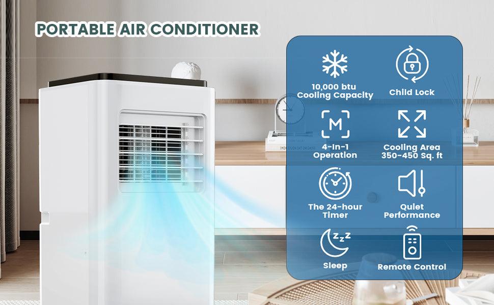 GARVEE 10000 BTU AC for Rooms up to 450 Sq. ft, Remote, Timer, 3 Modes