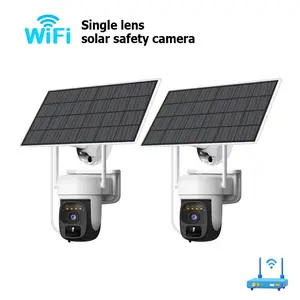 2-Pack Solar Powered Security Cameras, Wifi Surveillance Camera, 2k Full HD Video Quality, 360° Coverage, Motion Detection & Alerts, Weatherproof Design