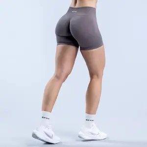 Dfyne Impact Truffle Shorts Women Seamless Gym Shorts High Waist High Stretch Fabric Tiktok Viral Shorts for Gym Girl