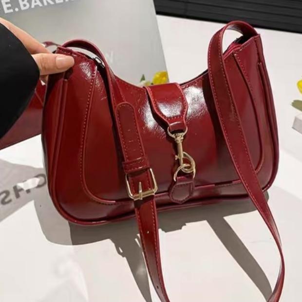Retro Minimalist Hook Decor Handbag Adjustable Shoulder Strap Crescent Shape Crossbody Bag Woman Purse Shoulder Bag Suitable For Date, Outing, Party