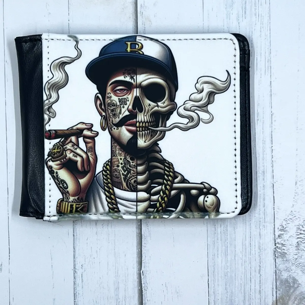 Skull Face Custom Wallet With Any Picture Or Designn