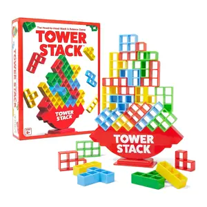 Luckin Land Tower Stack Balance Game – Addictive Strategy Building Block Game, Perfect for Kids, Teens & Adults, Great for Parties & Screen-Free Fun