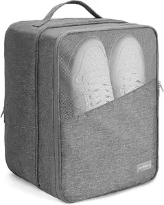 Large Waterproof Shoe Bags for Storage and Travel - Holds 3 Pairs of Shoes, Sneaker Travel Bag for Women and Men (Grey)