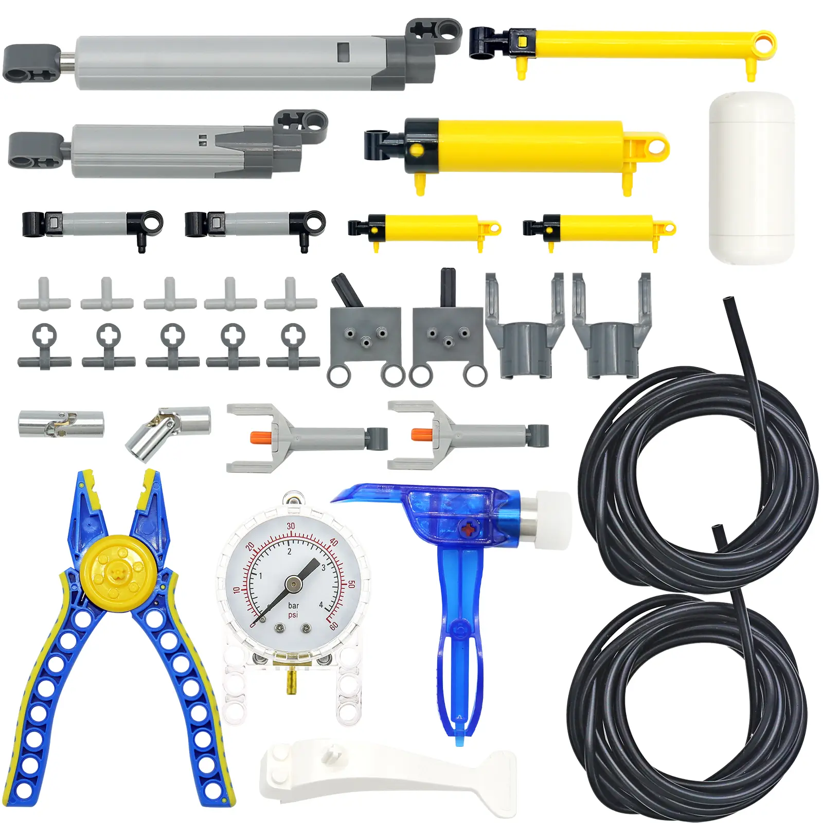 33PCS Pneumatic Pumps Parts Kit, Compatible with Technic Pneumatic Cylinders, DIY STEM Building Toys Accessories,Creative Gift for Builders