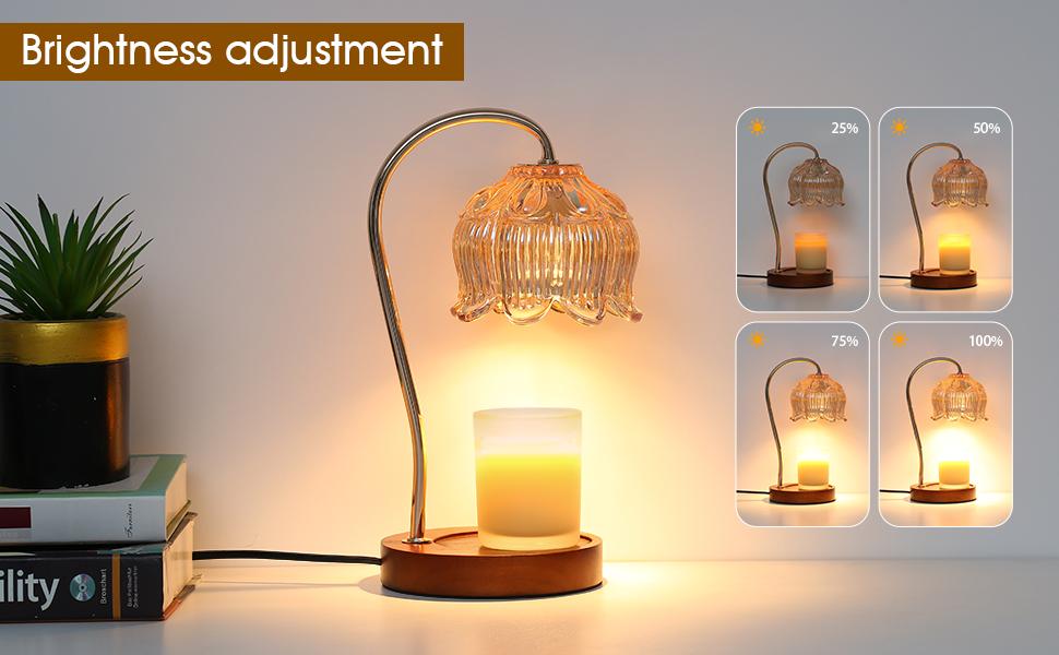 Flower Candle Warmer Lamp with Timer, Dimmable Candle Lamp Warmer, Mothers Day Birthday Gift for Women Her Mom, House Warming for New Home Decor, Lotus Wax Warmer for Yankee Candles