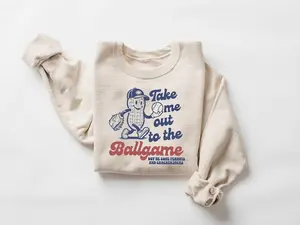 Take Me Out To The Ballgame Shirt, Sweatshirt, Baseball Game Day Tee, Vintage Sports Fan T-Shirt, Summer Baseball Sweater