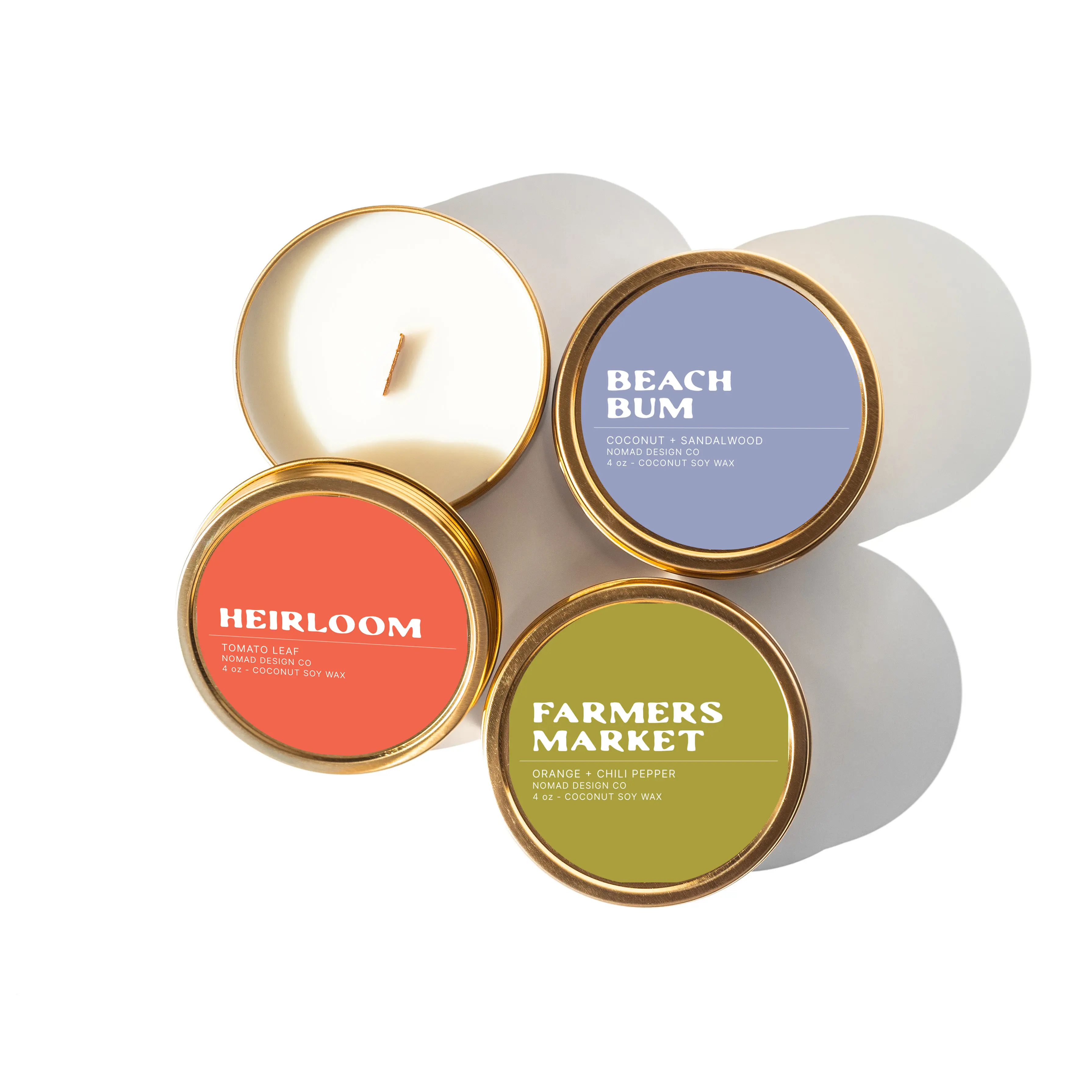 Heirloom Travel Tin Candle 4oz | Tomato Leaf, Green Leaves, Lemongrass | Coconut Soy Wax