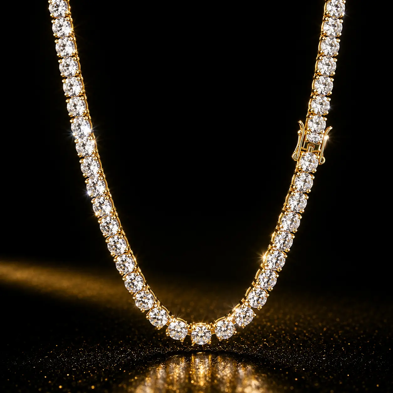 Ice Royale Tennis Chain (Silver/Gold, 3mm/5mm, 16in-24in)