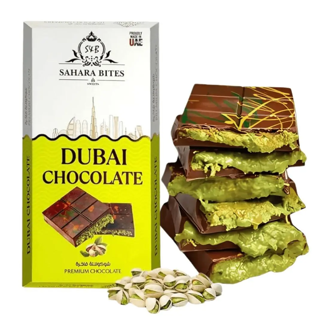 Sahara Bites UAE Import Dubai Chocolate Bar 4.23oz Bar 6 pack