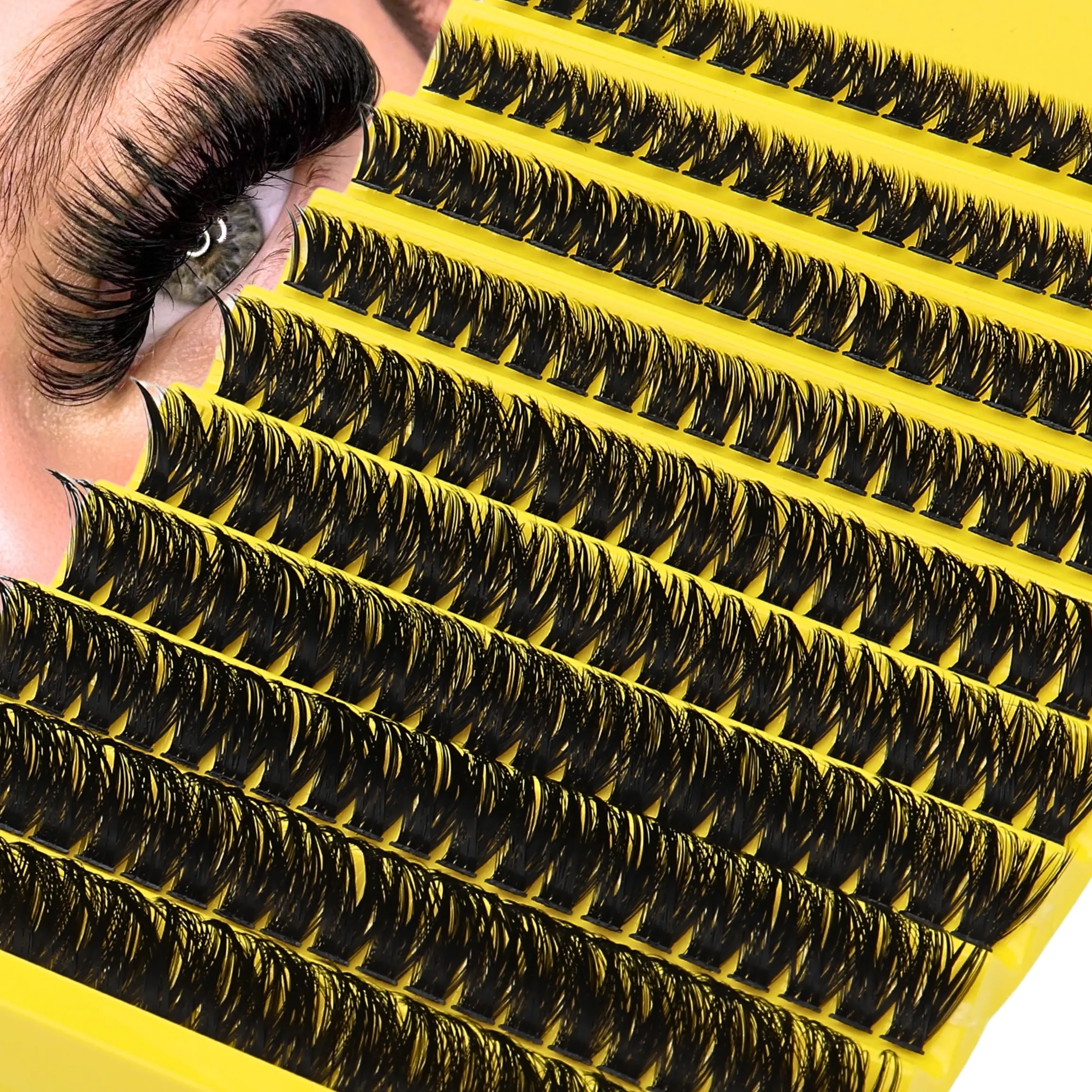 Mixed Length Individual False Eyelashes, 200pcs/box Reusable Self Grafting Diy Eyelash Extensions Curl Fake Eyelashes, Eye Makeup Enhancement False Eyelash for Women & Girls, Cosmetic, Lengthening Volumizing Lashes, Volume individual lash