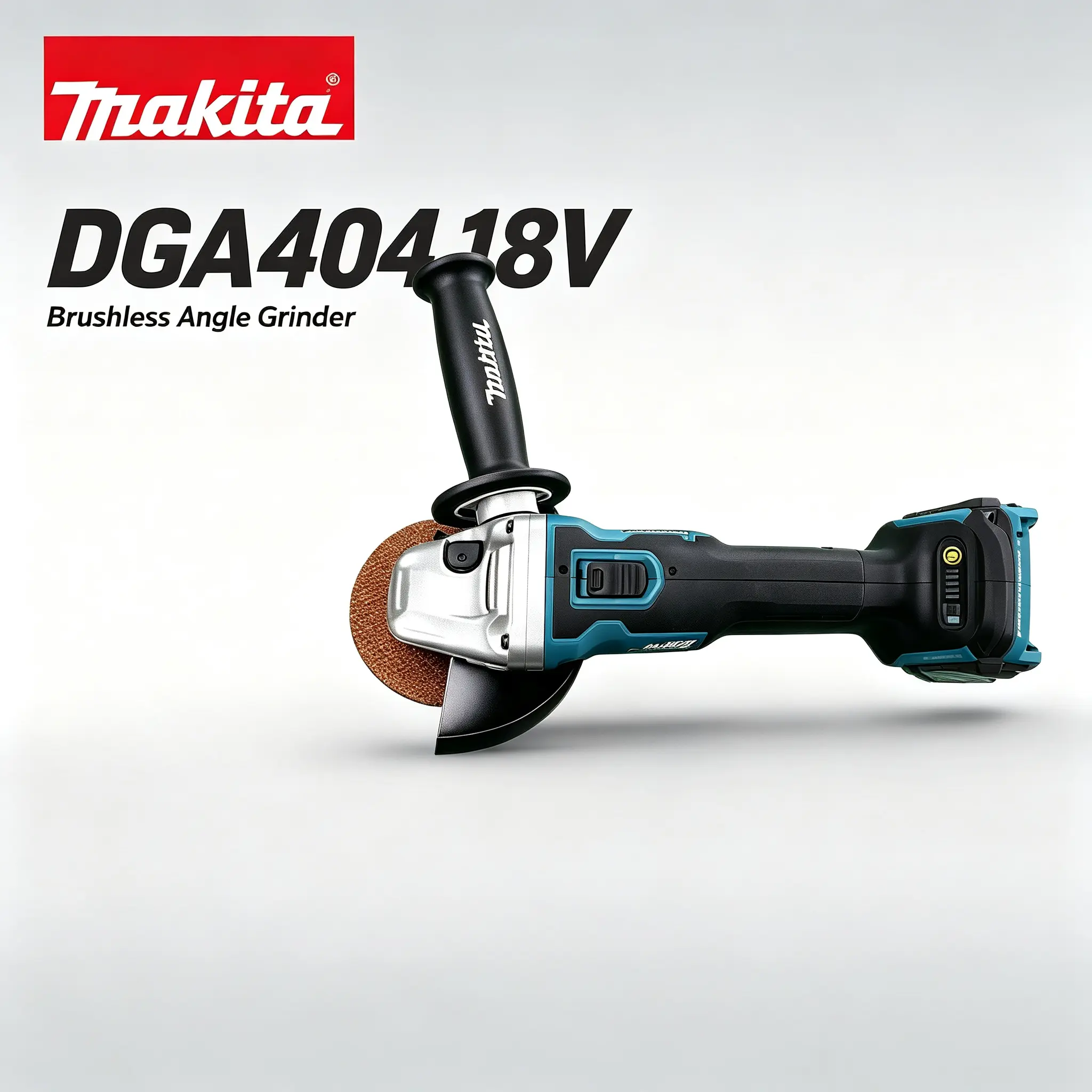 Makita DGA404 18V Lithium-Ion Brushless Cordless Angle Grinder, 125mm Wheel Diameter, M14 Spindle Thread, 8500 No-Load RPM, for Metalworking, Construction Projects paddle switch motor blade abrasive disc