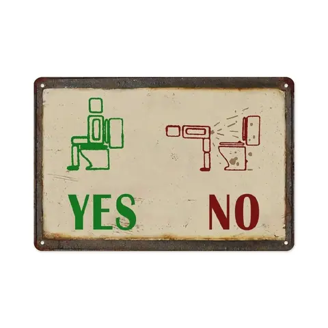 Retro Humor Aluminium Metal Sign - 8x12 in Decorative Plaque, Bathroom Wall Art, Quirky WC Gift for Bar, Unique Home Decor Quirky Gifts