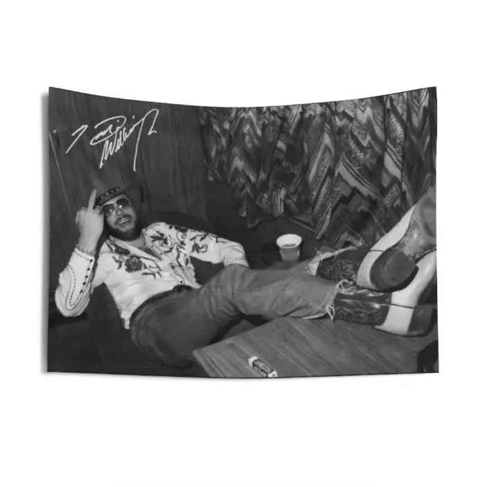 Hank William jr With His Signature Tapestry For Decorate Clubs Concerts Bars University Dormitories Living Rooms Bedrooms 3*5ft Decoration Decorative Interior Design Artistic Wall Art Artwork