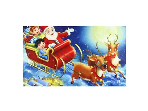 Young's Polyester Non-Woven Santa in Sleigh Doormat, 30"