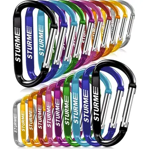 20pcs 2.7" Durable Small D-shaped Carabiner Clip Hooks