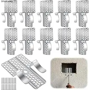 1/2 Inch Metal Backed Drywall Clips With Screws, Wall Hole Repair Tools, Sturdy Easy To Install Accessories For Drywall Fixing And Daily Home Renovation Projects