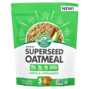 Manitoba Harvest Instant Superseed Oatmeal, Apple & Cinnamon, 5 Packs, 1.8 oz (51 g) Each