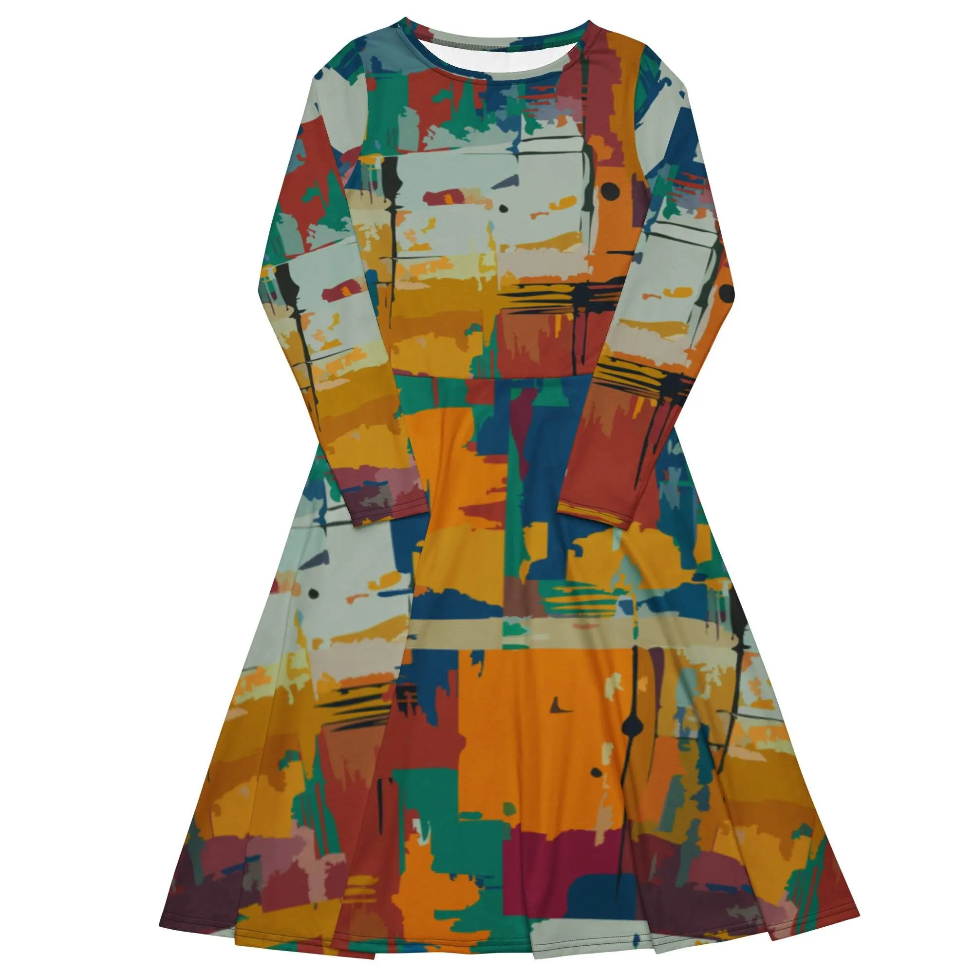 Long sleeve midi dress - Golden Coder
