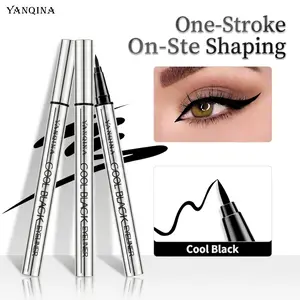 Yanqina Vegan Liquid Eyeliner Pen - 0.5 ml Rich Black, Waterproof, Ultra-Fine Tip, Smudge-Resistant, Beginner-Friendly, Quick-Drying, Ergonomic Design, Longwear Eyeliner, Single Item