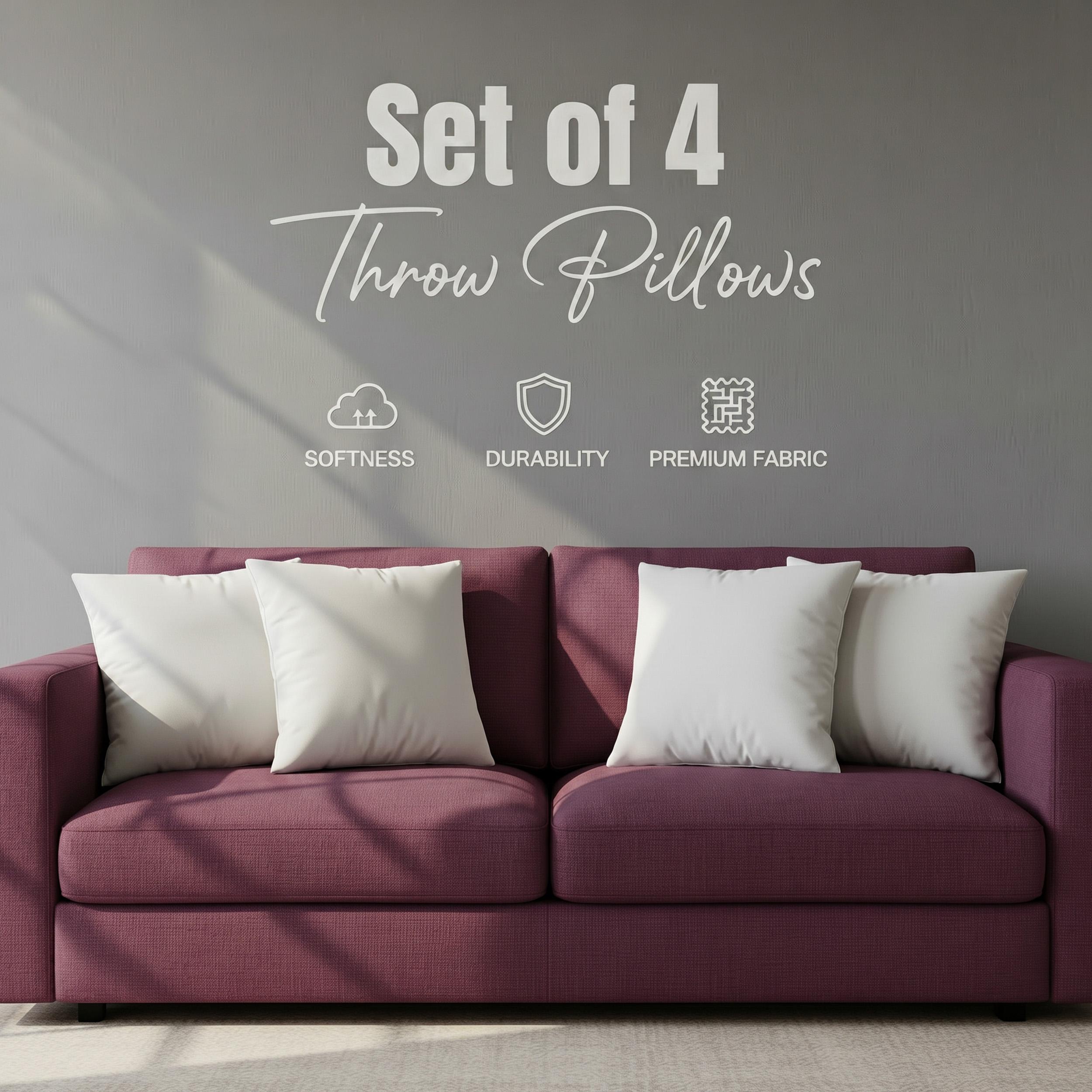 Utopia Bedding White Soft Throw Pillow Inserts – Pack of 4 – Plush Brushed Fabric, Breathable & Durable – Supportive Memory Foam for Sofa, Couch & Bed Decorative Cushion Utopia Bedding White Soft Throw Pillow Inserts – Pack of 4 – Plush Brushed Fabric, Breathable & Durable – Supportive Memory Foam for Sofa, Couch & Bed Decorative Cushion