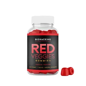 Biohacking Nutraceuticals Red Veggie Gummies, Veggie Fusion, 60 Gummies