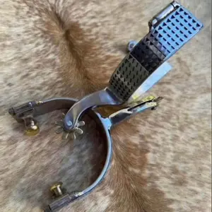 Stainless Steel Pair Adult Size Western Spurs Rasp Design