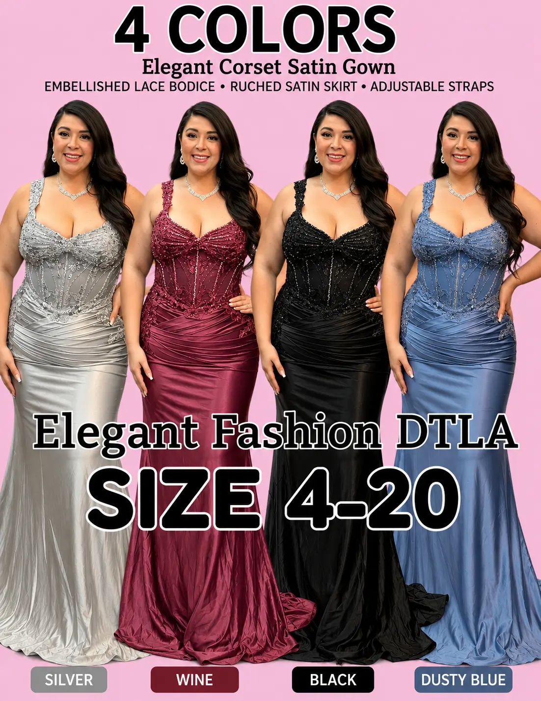 ✨ Elegant Fashion✨  4 COLORS (SIZE 4-20)