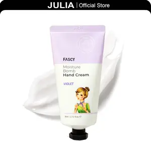【JU】FASCY Moisture-Bomb Hand Cream | Shea Butter & Aloe Vera & Panthenol | Nourishes & Moisturize Dry Skin | Fast-Absorbing | Non-Greasy | Leaves Skin Soft & Fragrant | 80ml | Portable | Vegan