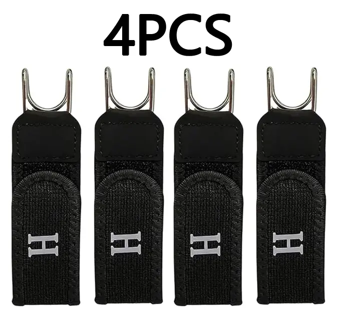 4-Piece Buckleless Metal Hook Elastic Belt, Adjustable No-Hole Invisible Waist Strap for Adults, Versatile Belt for Outdoor Work & Casual Use Stretchy Belts
