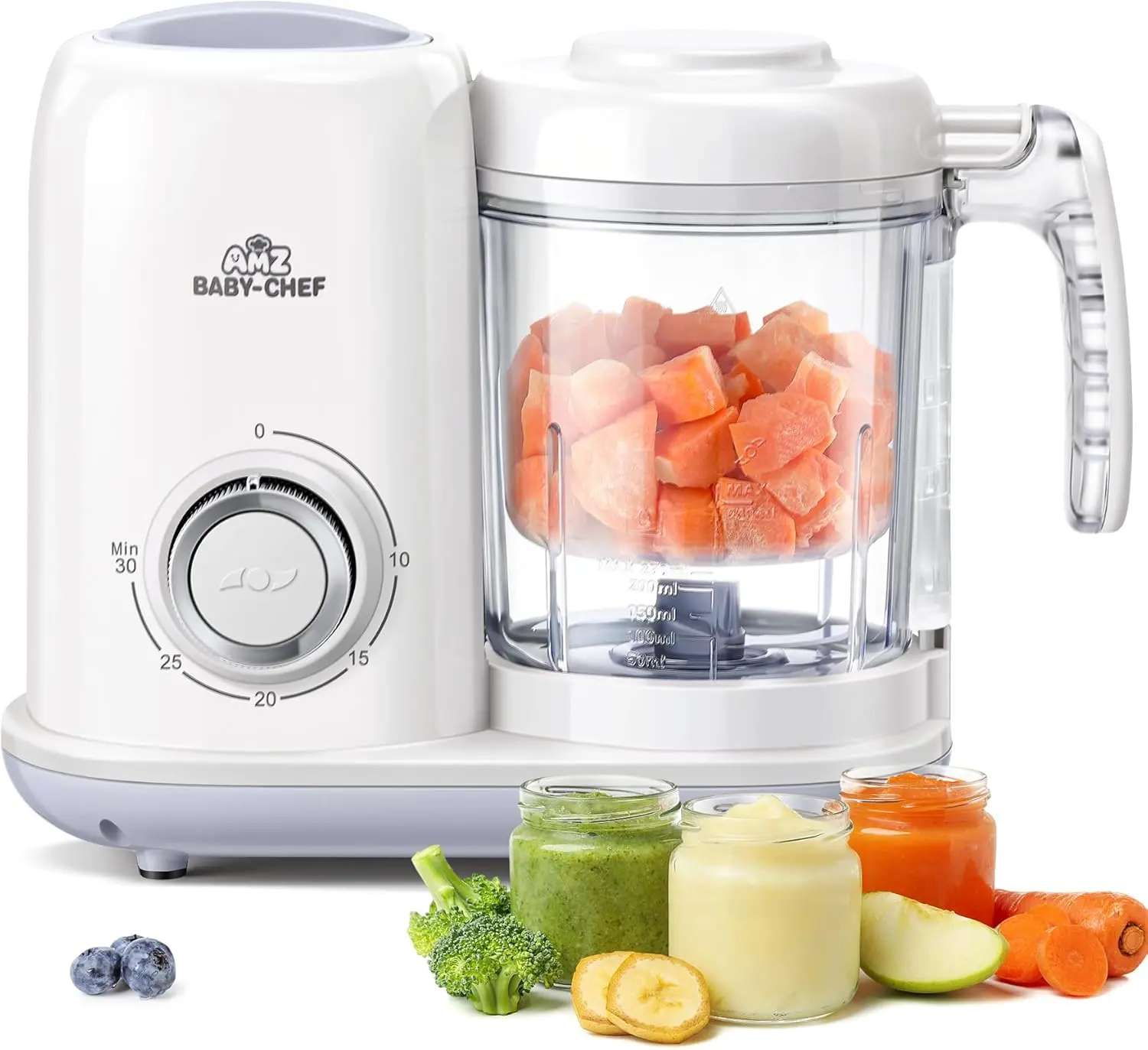 Baby Food manufacturer professional steamer blender: 4-in-1 automatic steam mixing and mud maker with self-cleaning healthy kids and toddler meal preparation-BPA-free processor Food Feeding