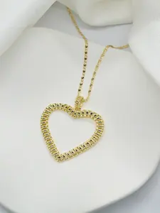 Elegant Large Heart Pendant Necklace, Heart Design Necklace for Women, Daily Wear, Parties, Special Occasions, Sweater Chain Jewelry Gift