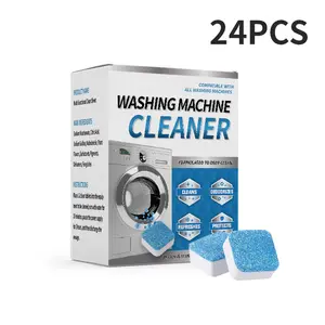 24-Pack Washer Deep Cleaner Tablets - Destroys Mold, Mildew & Odor-Causing Residue - Works in HE Front Load & Top Load Washing Machines - Spring Cleaning Essential