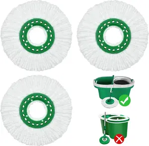 Mop  Replacement for Libman Tornado Spin Mop Thick Microfiber Spin Mop Refill Heads for Libman Tornado Spin Mop System, Easy to Replace and Machine Washable, Wet Dry Clean (White, 3 Pack)