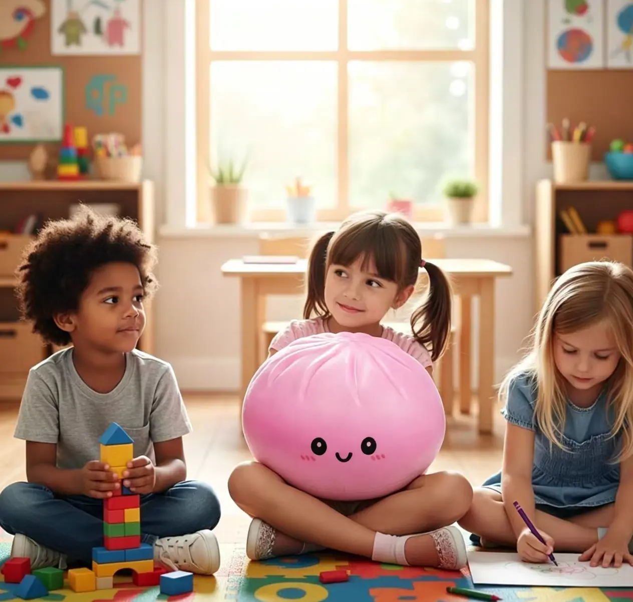 Party gift stress-relief squishy toy, extra-large pink