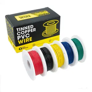 1 Set 16-30 AWG PVC Electrical Wire Kit, 5 Color, Tinned Copper wire, For DIY Projects, Electronics, Home Electrical, Power Wiring, Speaker wire，LED Wire，Car Speaker Wire,electronic equipment