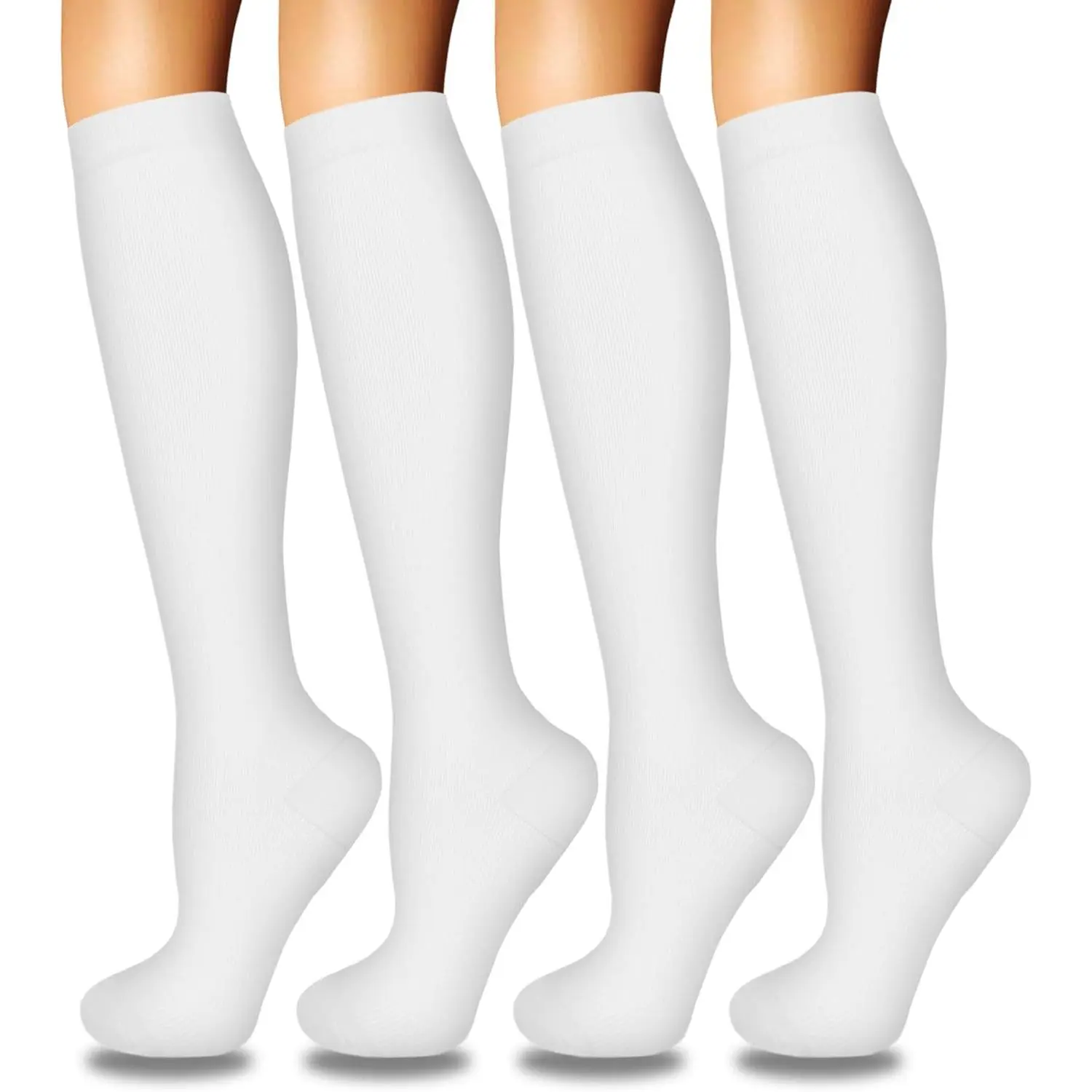 Women's Compression Socks (4-Pair) - Flexible Circulation Support for Nurses, Running - Ideal for Pregnancy Gifting, Holiday Use, Compression Socks Women