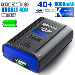 6.0Ah 40V For Kobalt Replacement Lithium Battery Max KB440-03 KB540-06 KB245-06