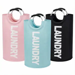 90L Oxford Fabric Multifunctional Laundry Basket - High-Capacity Tall Design, Padded Handles, Pink Laundry Bin Sorter, Clothes Storage Organizer for Bedroom, College Dorm