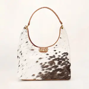 Genuine Cowhide Leather Tote Bag, Large Western-Style Shoulder Purse for Women with Concealed Carry, Rustic & Fashionable, Fashionable Bags