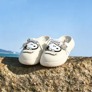 MINISO Snoopy Fashion Lace-up Slides,Soft Lightweight, indoor/Outdoor Non-Slip Slippers For Home, Beach, Holidays,Comfortable Daily Wear #Summervibes