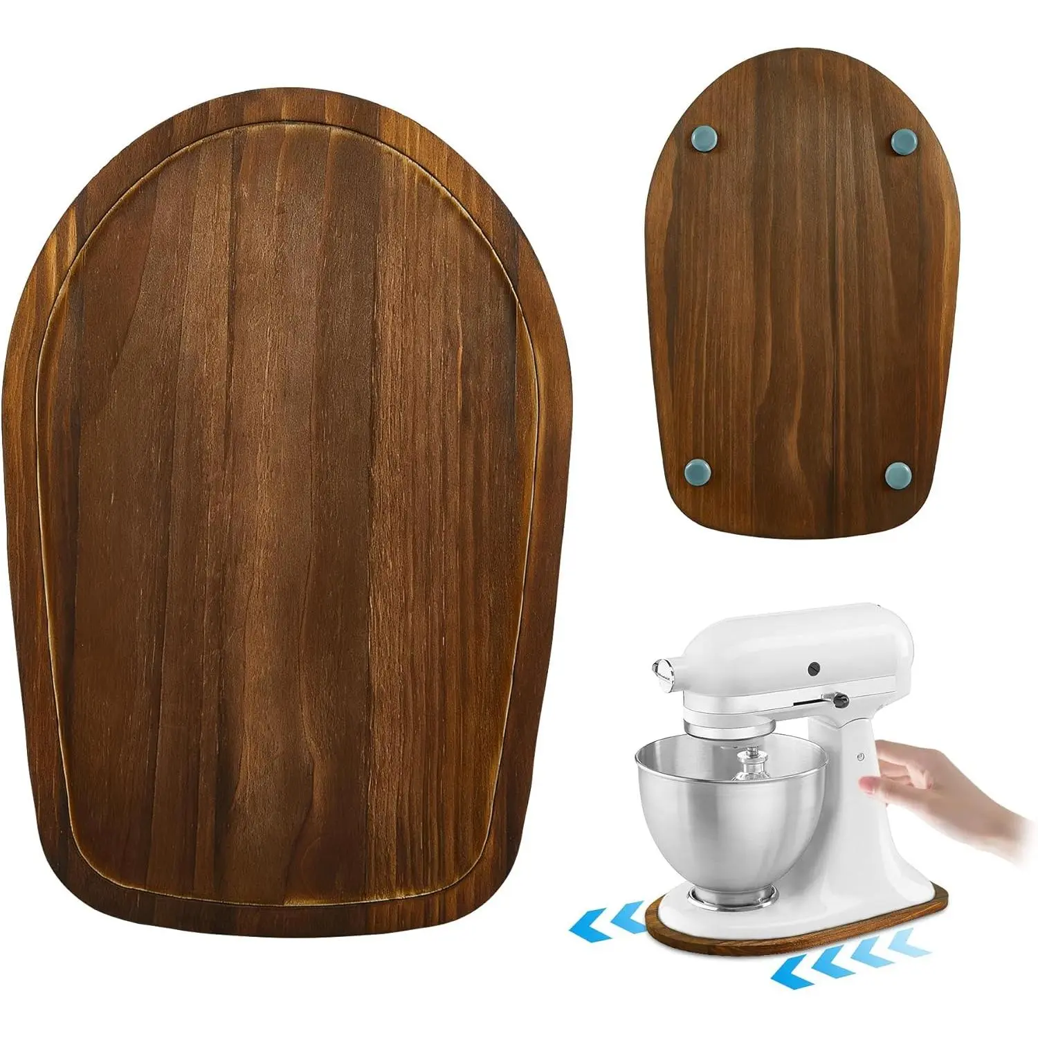 Mixer Slider Mat for  4.5-5 Qt Tilt  Stand Mixers, Pine  Moving Tray for  Artisan, Storage Organizer for Kitchen Countertop Accessories and Attachments (Brown, 4.5-5 Qt)