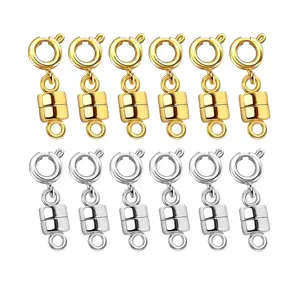 12PCS Magnetic Necklace Bracelet Clasp and Closures, Gold and Silver Magnetic Jewelry Clasps for Necklace Bracelet
