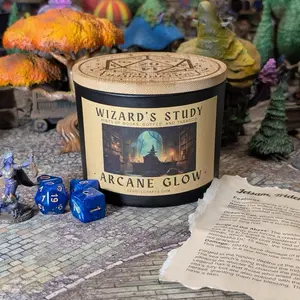 Wizard's Study Arcane Glow Candle - Hints of Books, Coffee, and Tobaco