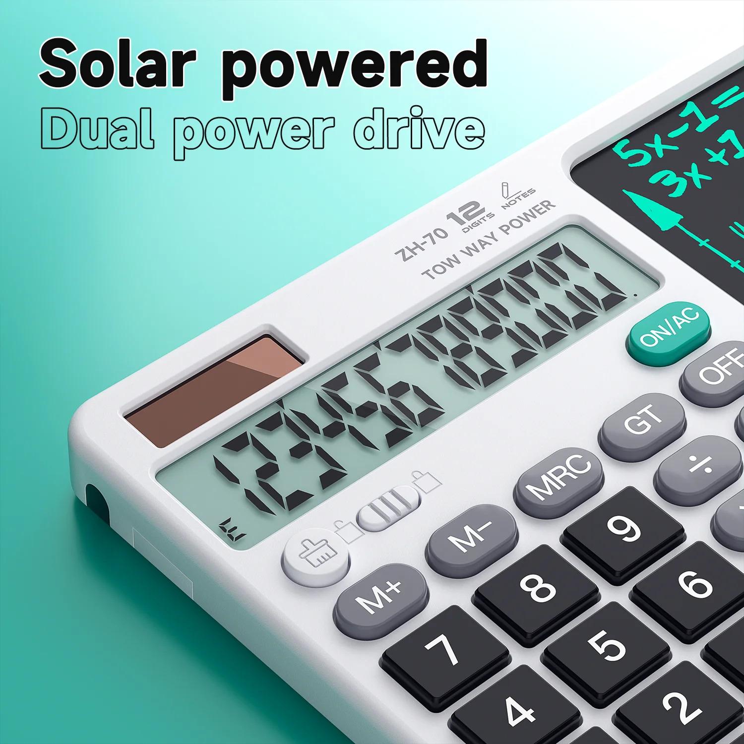 New Arrival 12-Digit Scientific Calculator LCD Writing Pad Factory Office School Tool for Promotions Button Battery Operated