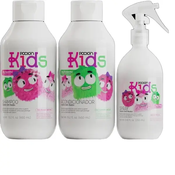 La Pocion Kids Hair Care Set - Gentle Coconut Milk Children's Kit with Baby Shampoo, Conditioner, Easy-Detangle Spray for Soft, Manageable Hair, Daily Use, Hair Wash Day