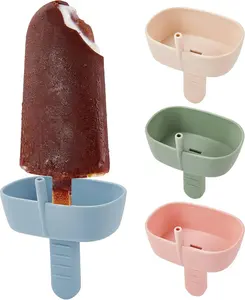 4 Pack Silicone Popsicle Holders with Drip Catcher & Straw, Leak-Proof Frozen Treat Holder, Fits Standard & Wide Sticks, Reusable Mess-Free Summer Snack Tool for Kids, Outdoor & Travel Use summerwins