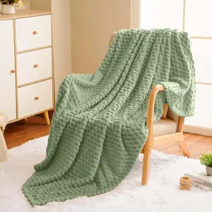 3D Jacquard Cream Fleece Throw Blanket Single Twin Size Super Soft Cozy 300GSM Microfiber for Couch Sofa Bed Chair Easy Care Machine Washable All-Season Home Decor