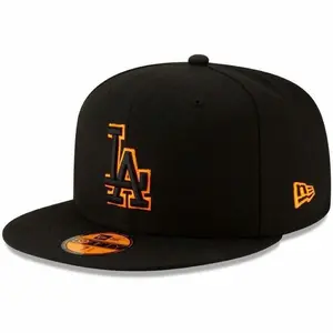 New Era LA Dodgers Black & Orange Hat - Streetwear Essential! Elevate your fit today.